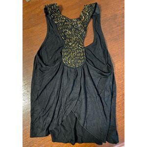 Sexy Beaded Black Tank Top Small